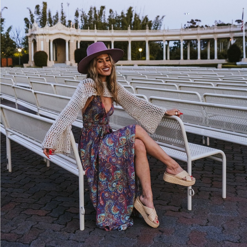 Purple and blue boho maxi
